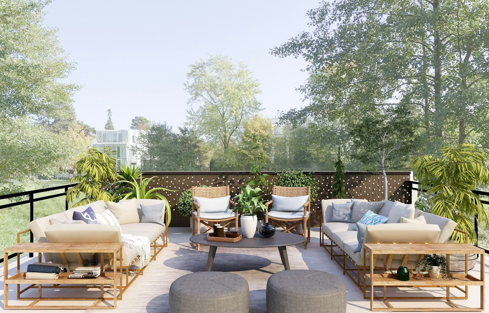 white and brown living room set