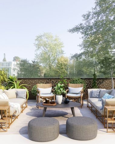 white and brown living room set