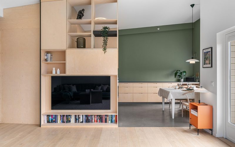 Modulaire houten boekenkast in mid-century design, kenmerkend voor de Pastoe design geschiedenis