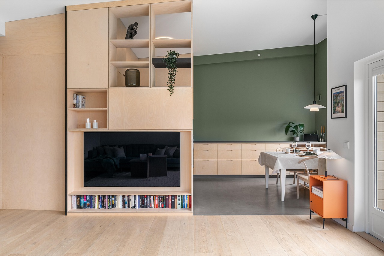 Modulaire houten boekenkast in mid-century design, kenmerkend voor de Pastoe design geschiedenis