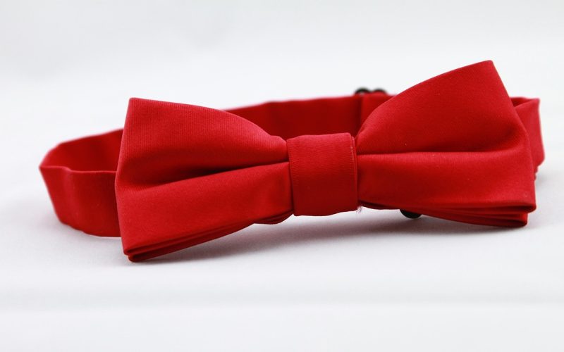 Verschillende rode kledingstukken en accessoires naast elkaar, waaronder een rode blouse, tas en sjaal in uiteenlopende tinten rood